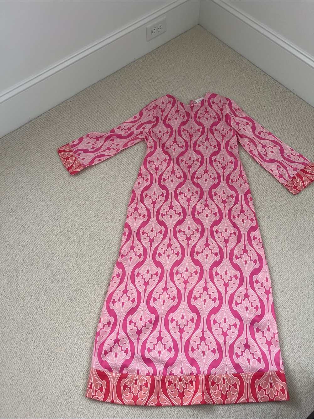 Tuckernuck Pink Patterned Long Sleeve Maxi Dress